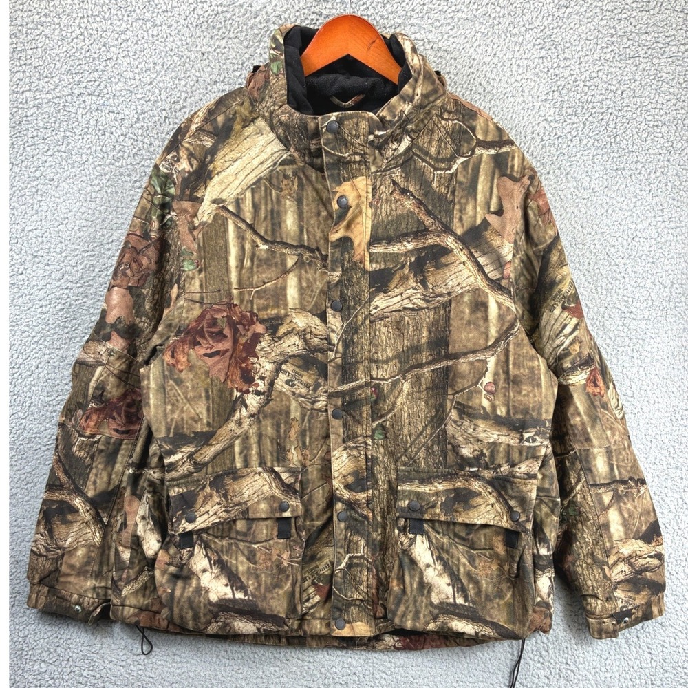 Mossy Oak Break Up Infinity Camo Hunting Jacket Mens XL Green Warm Outdoor